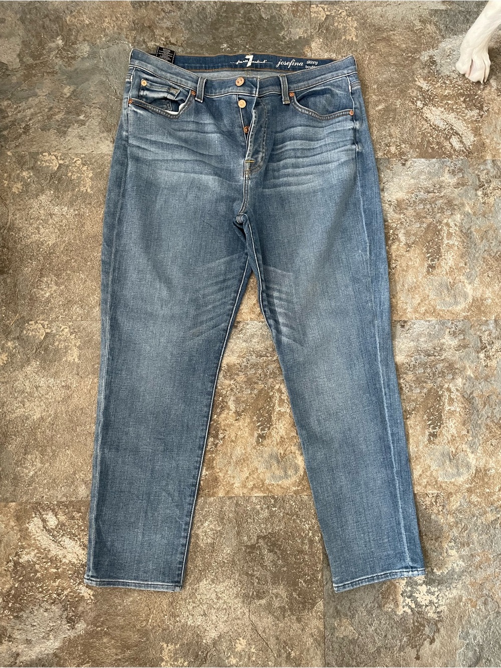 7 For All Mankind Women’s Skinny Jeans - Medium Blue Wash